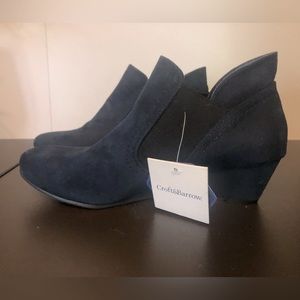 Blue slip on wedge